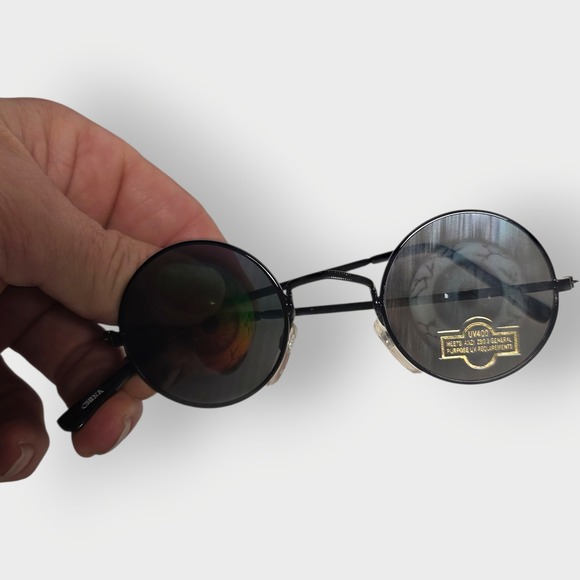 The Unbranded Brand Accessories - NEW Holographic WIDE HUMAN EYES Sunglasses Glasses Vintage 1990's Black Frames